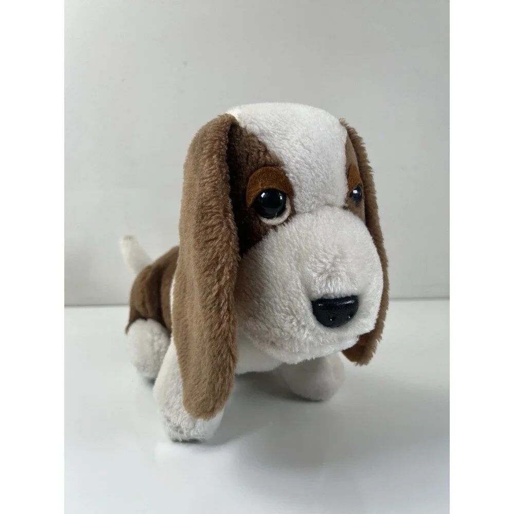 Vintage Fun Farm 1980s Dog Plush Stuffed Animal Bassett Hound Puppy Carnival Toy